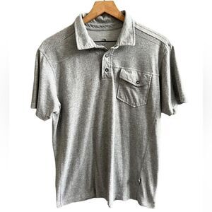 The North Face Snap Polo Short Sleeve Pocket Shirt Light Grey Size Medium